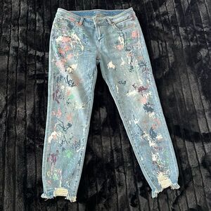 New York & Company painted jeans